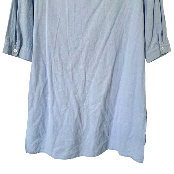 *Free* Shein Dropped Shoulder Pocket Patched Shirt Blue Top - Picture 10 of 13